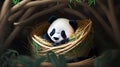 3d effect - photorealistic illustration of a panda baby