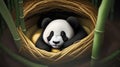 3d effect - photorealistic illustration of a panda baby