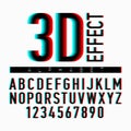 3D effect alphabet and numbers Royalty Free Stock Photo