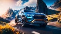 3d effect - photorealistic futuristic suv