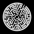 3D Effect Vector Maze. Circle Labyrinth Illustration