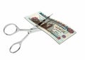 3D Egyptian Currency with pairs of Scissors