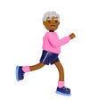 3D Elderly Man Jogging.