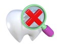 Teeth decay 3D icon illustration