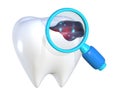 Teeth decay 3D icon illustration