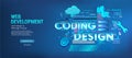 3D elements with coding and design development Web and App Royalty Free Stock Photo