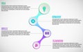 3d elements of infographics for your business projects. Empty paper, three-dimensional circles in the style metaball. Strategy in