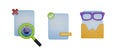 3D email icon set, security fraud protection render kit, digital document, scam detected filter.