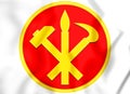 3D Emblem of Workers` Party of Korea, DPRK.