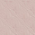 3d embossed line art floral Paisley seamless pattern. Textured beautiful flowers relief background. Repeat emboss surface backdrop