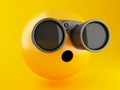 3d Emoji icon with Binoculars Royalty Free Stock Photo