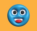 3D Emoticon Blue Smile