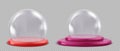 3d empty red glass snowball, pink magic globe set