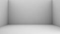 3D Empty Room with corner. Abstract White Empty Room Background. 3D Render.