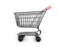 3D empty shopping cart side view Royalty Free Stock Photo