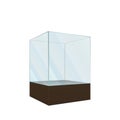 3d empty transparent glass showcase, Isolated on white