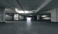 3d empty underground parking space