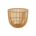 3D empty wicker basket with lattice texture, handmade decorative element
