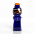 3D energy drink blue plastic bottle Royalty Free Stock Photo