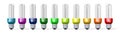 3D energy efficiency chart - light bulbs - A+++, A++, A+, A, B, C, D, E, F, G Royalty Free Stock Photo