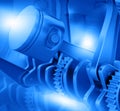 3d engine pistons and cog wheels Royalty Free Stock Photo