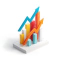 3D Enterprise Analytics Chart Showing Upward Arrows Royalty Free Stock Photo