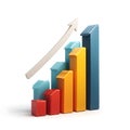 3D Enterprise Performance Graph with Upward Arrows Royalty Free Stock Photo