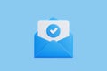 3D Envelope with Verified Checkmark Icon