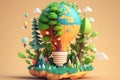 3D environment and Earthday concept. Royalty Free Stock Photo