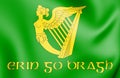 3D Erin go Bragh flag, Ireland. Royalty Free Stock Photo