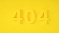 3D Error 404 page not found concept. Error opening the web page. Website under construction page. Yellow 404 on yellow background Royalty Free Stock Photo