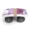 3d Euro bank notes car