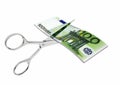 3D Euro Currency with pairs of Scissors