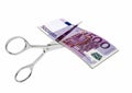 3D Euro Currency with pairs of Scissors