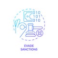 2D evade sanctions line icon concept Royalty Free Stock Photo
