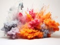 3d explosions tight smoke bomb white background