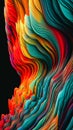 3D Extruded Abstract of Flowing Colors