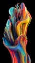 3D Extruded Abstract of Flowing Colors