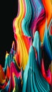 3D Extruded Abstract of Flowing Colors