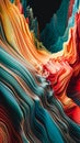 3D Extruded Abstract of Flowing Colors