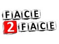 3D Face To Face Button Click Here Block Text