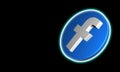 3D Facebook Button Logo in black background. with Copy space.