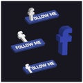 3d Facebook Follow Me Button