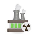 3d factory, recycling, planet and environmental pollution. The concept of ecology. The sign of radiation. Vector icon in high Royalty Free Stock Photo