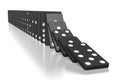 3D falling black dominoes Royalty Free Stock Photo