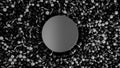 3D falling dark grey balls into the abstract reservoir with many black small spheres with white stripes. Animation. Flat Royalty Free Stock Photo