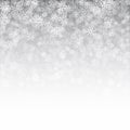 3D Falling Snow Effect Light Silver Subtle Christmas Backdrop Royalty Free Stock Photo