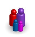 3d Family people figures, icon vector