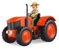 3D Farmer driving a tractor