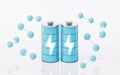 3D fast charge battery on white background, energy technology concept, 3d rendering Royalty Free Stock Photo